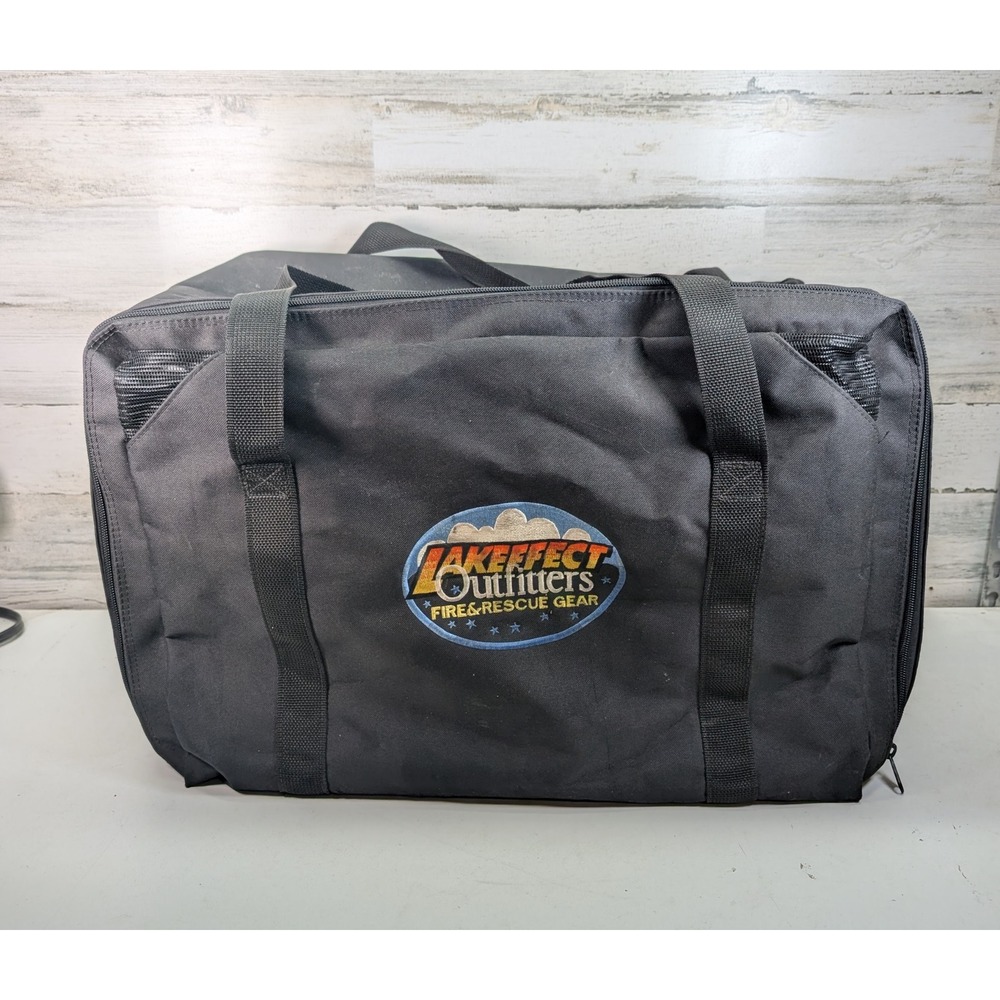 Lakeeffect Outfitters Fire & Rescue Gear Bag Black Heavy Duty Canvas Duffel Larg